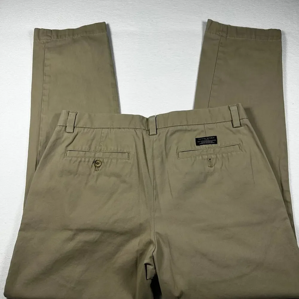 Banana Republic Aiden Chino Khaki Pants Men's 33x32